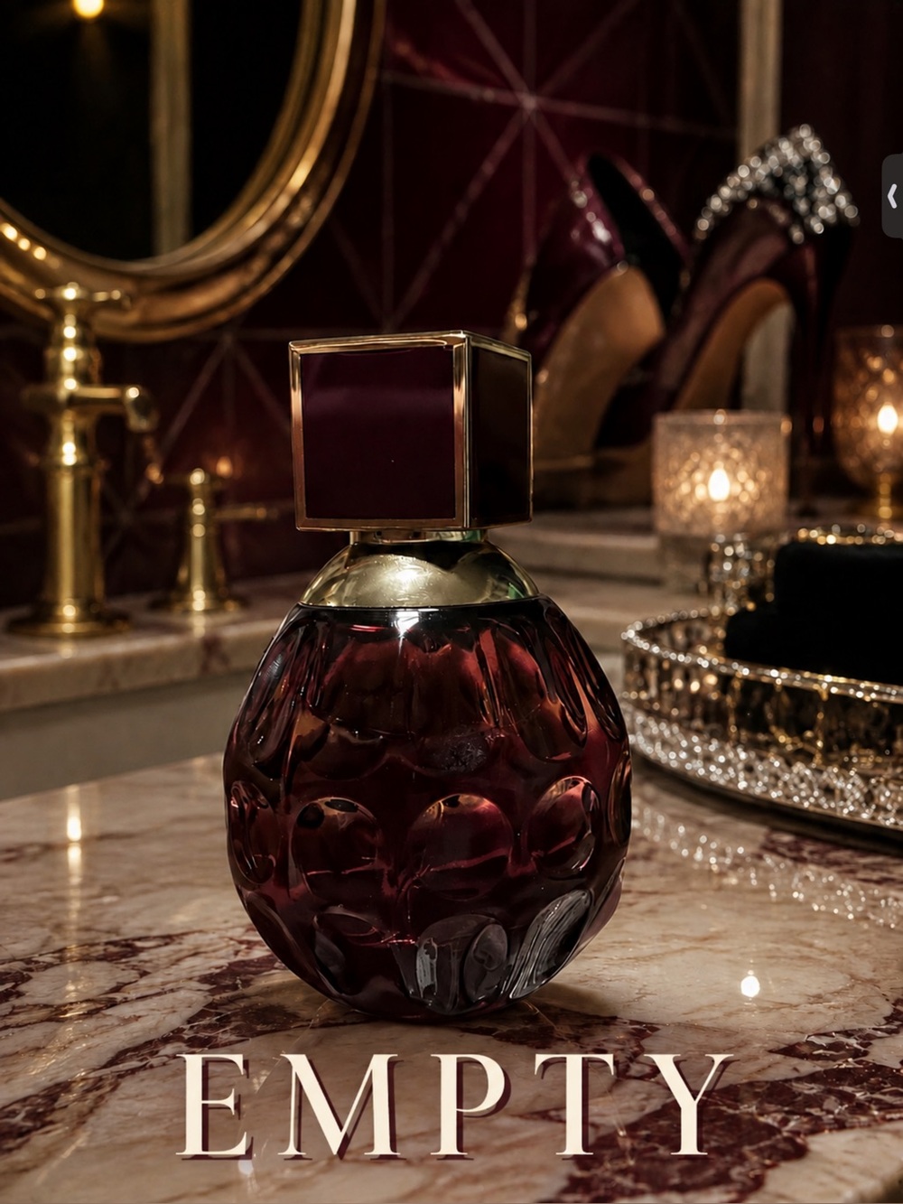 Jimmy Choo Deep Wine Glass Perfume Bottle Accent,NWOB